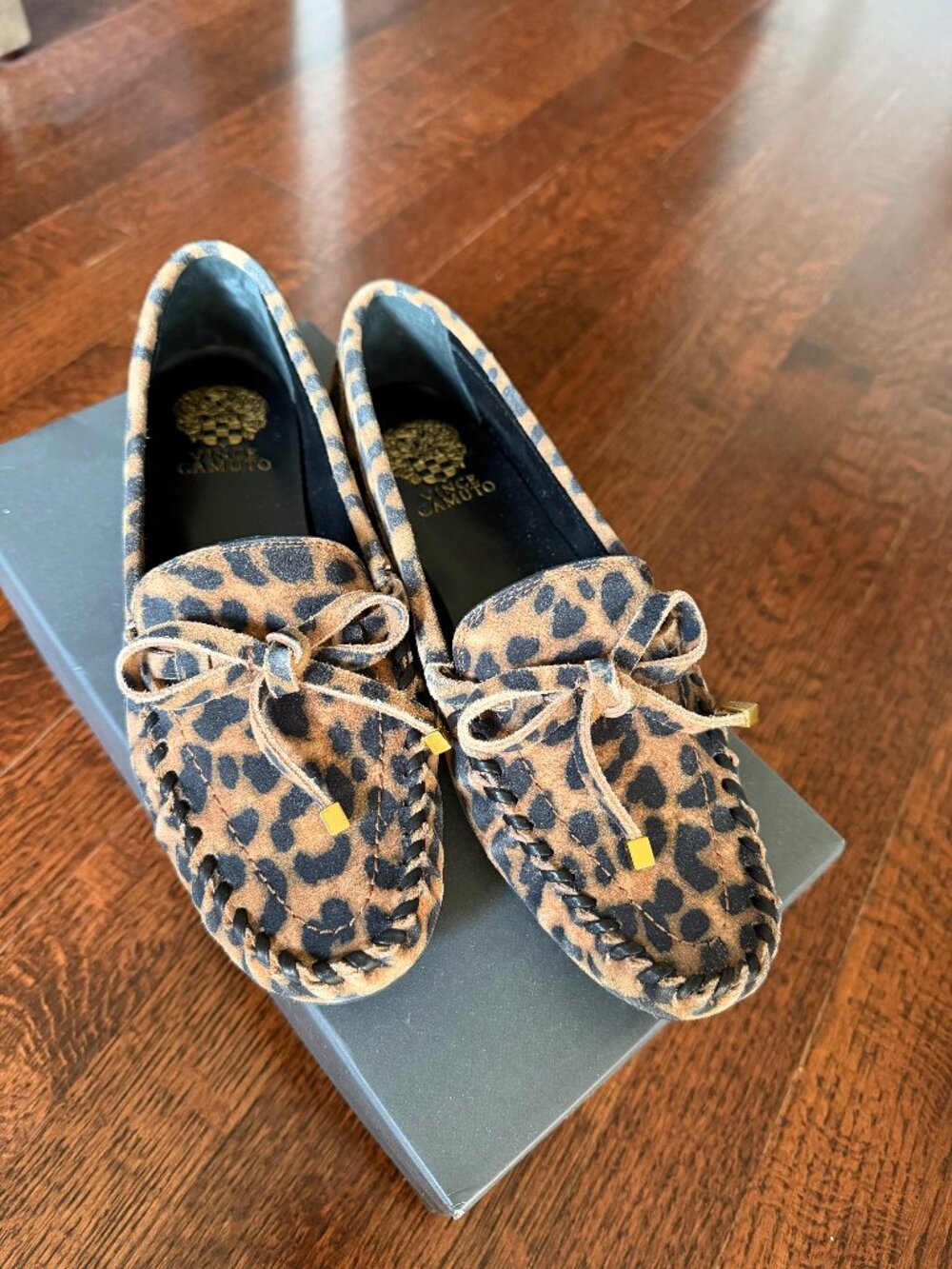 Vince Camuto Katena Leopard Suede Moccasin Loafers 8